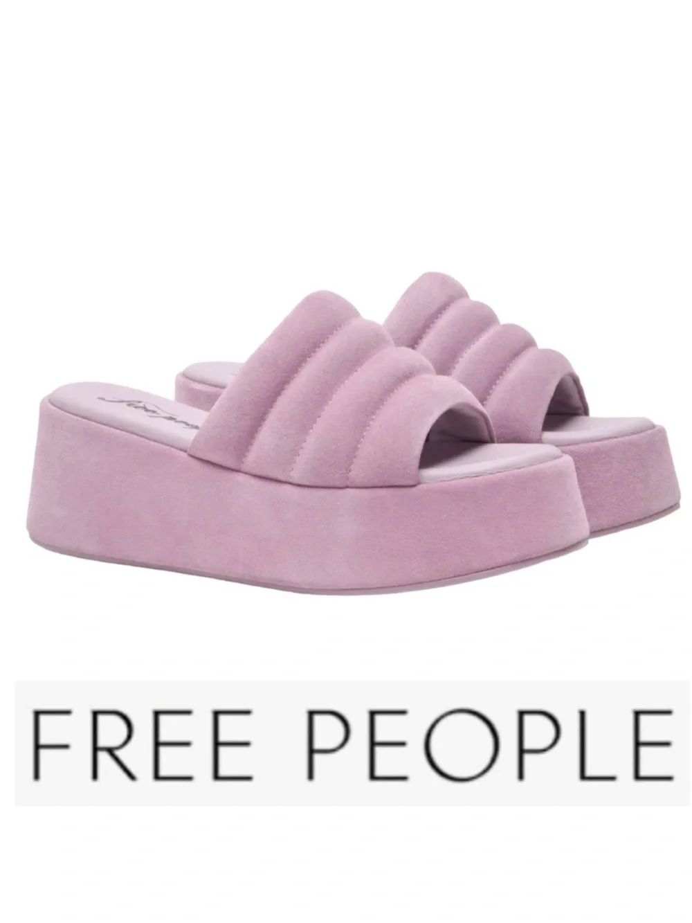 Free People Almost Paradise Violet Suede Platforms Size 38.5